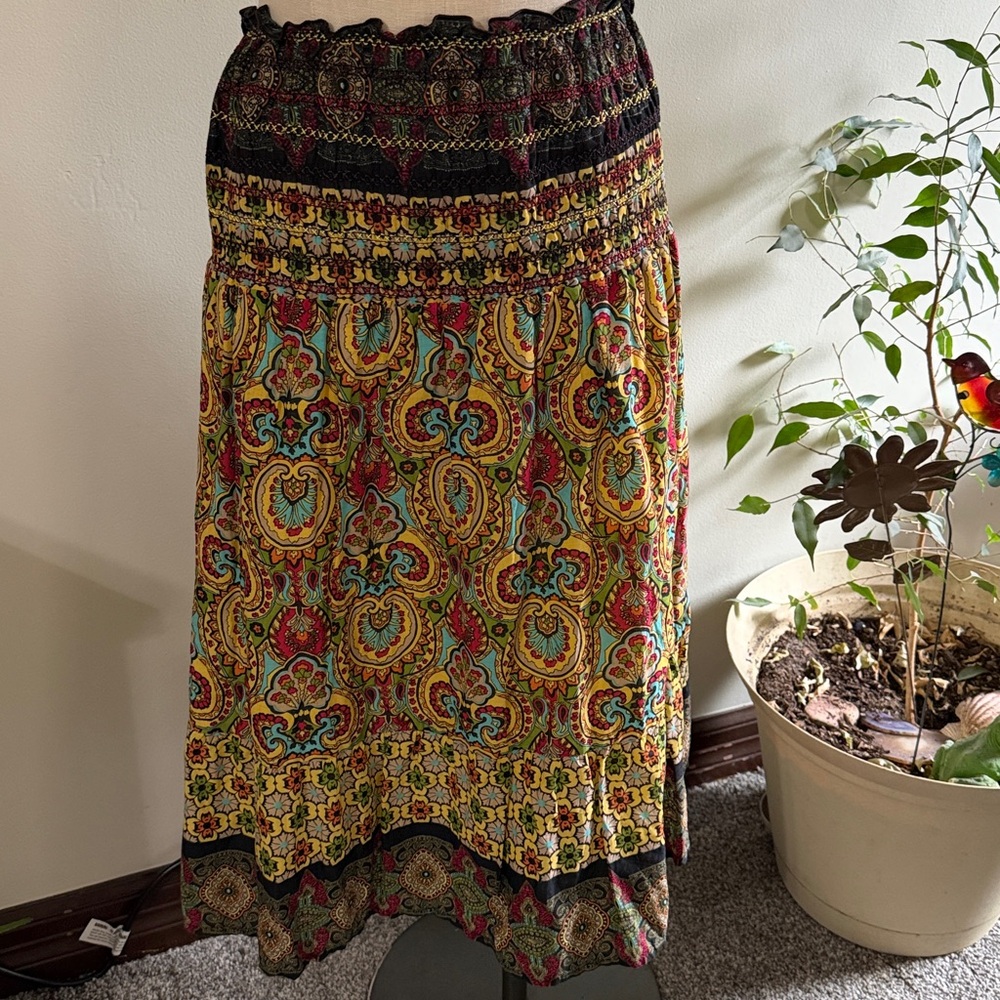 Bohemian Strapless Paisley Dress AMAZING!!! So Beautiful 100%cotton size Medium